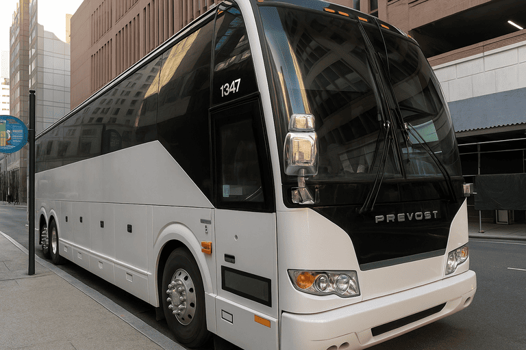 a Pittsburgh Shuttle Bus Rentals coach bus